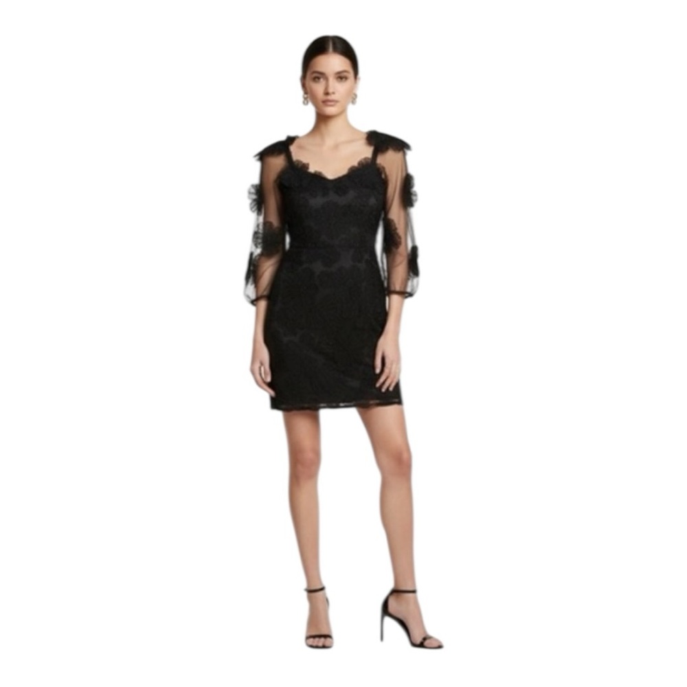 Flora Bea NYC Mini Dress Small Black Floral Lace NWT
